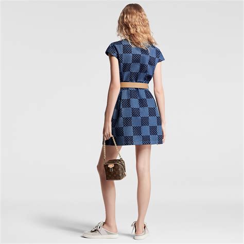 LV xxl detail damier denim dress|XXL Detail Damier Denim Dress .